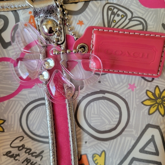 Like brand new authentic Coach purse w charm & purse scarf. - Picture 6 of 7